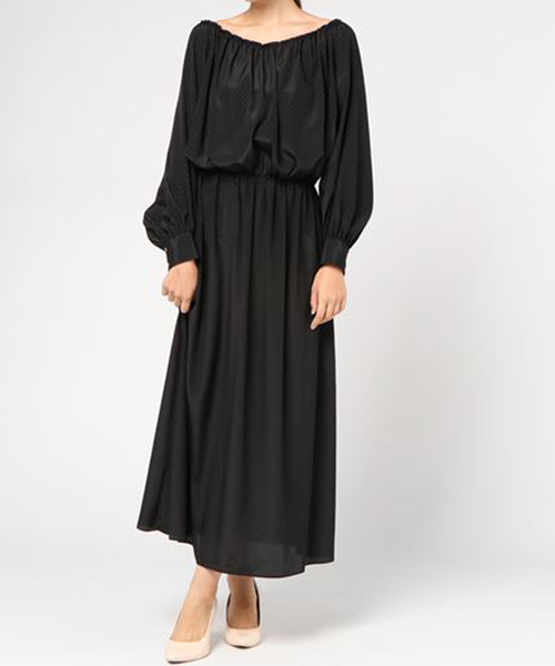 AMERICAN RAG CIE（アメリカンラグシー）の「AMERICAN RAG CIE　デシンギャザーワンピース（ワンピース・レディース・マルチ/ブラック/パープル・FREE）」の4枚目の写真