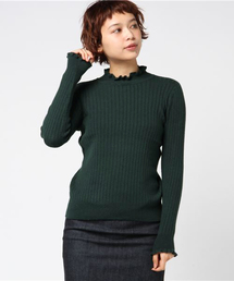 earth music&ecology | ・ハイネックフリルニットプルオーバー(ニット/セーター)