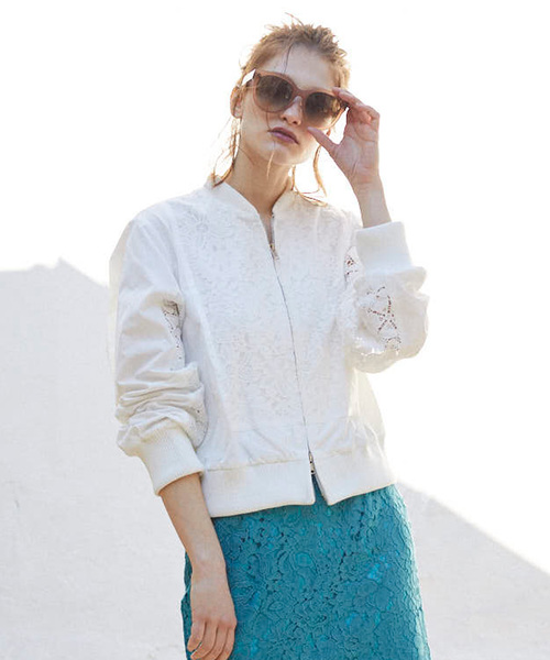 Danny Anne ダニーアンドアン の ミックスレースブルゾン Ma 1 Wear Danny Anne ダニーアンドアン の ミックスレースブルゾン Ma 1 Wear