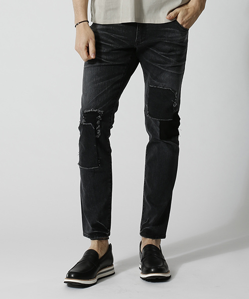 wjk(ダヴルジェイケイ)の「mp5867-miami denim(USED) デニムパンツ(デニムパンツ・メンズ・ブラック系その他/ライトグレー/ブルー系その他2/ブルー系その他・M/XL/S/L)」の2枚目の写真