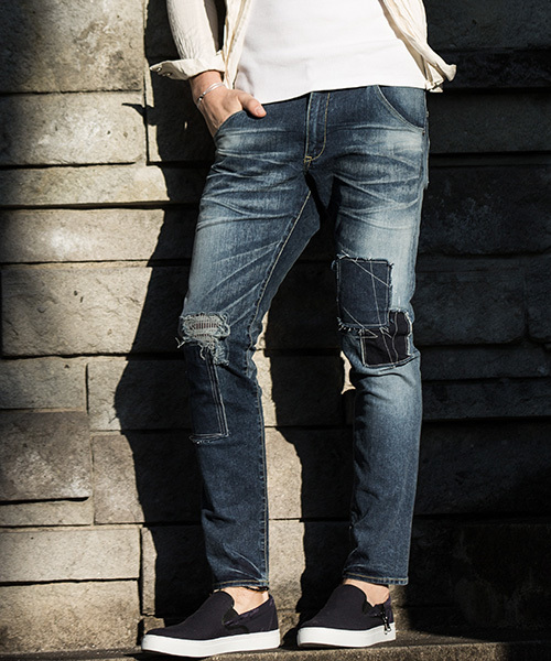 wjk(ダヴルジェイケイ)の「mp5867-miami denim(USED) デニムパンツ(デニムパンツ・メンズ・ブラック系その他/ライトグレー/ブルー系その他2/ブルー系その他・M/XL/S/L)」の4枚目の写真