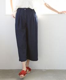 coen | 【『リンネル』6月号掲載】USAコットンライトデニムワイドパンツ(デニムパンツ)