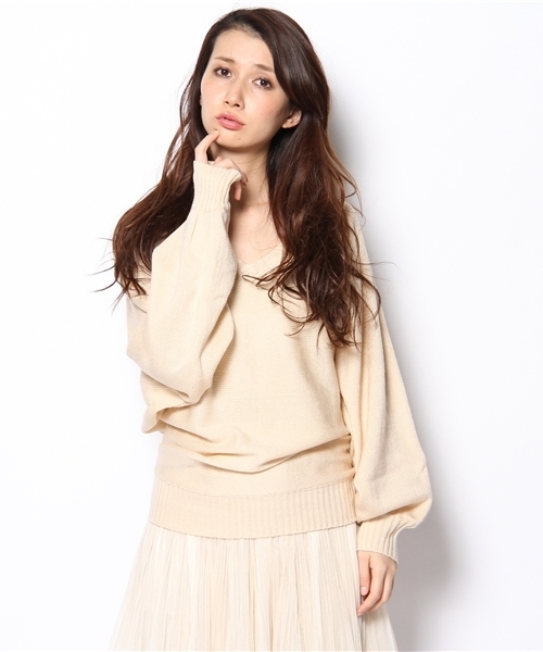 Auntie Rosa（アンティローザ）の「V明きドルマンプルオーバー（Tシャツ/カットソー・レディース・ネイビー/ピンク/ライトブルー/ホワイト・FREE）」の2枚目の写真