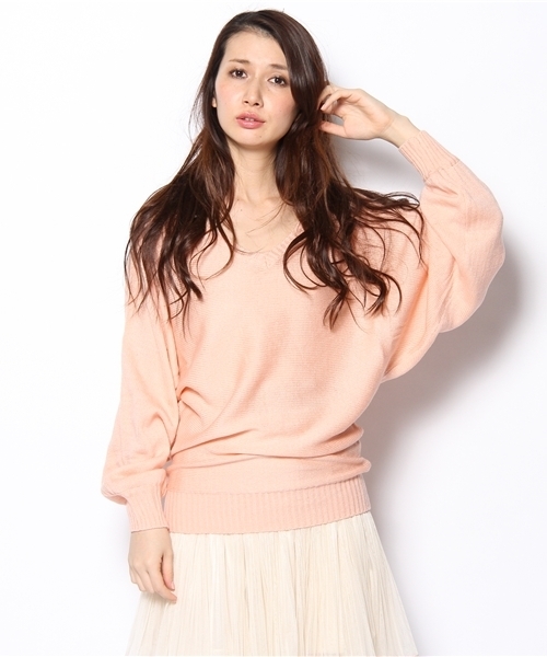 Auntie Rosa（アンティローザ）の「V明きドルマンプルオーバー（Tシャツ/カットソー・レディース・ネイビー/ピンク/ライトブルー/ホワイト・FREE）」の4枚目の写真