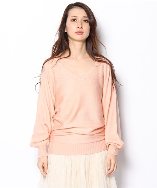 Auntie Rosa（アンティローザ）の「V明きドルマンプルオーバー（Tシャツ/カットソー・レディース・ネイビー/ピンク/ライトブルー/ホワイト・FREE）」の5枚目の写真