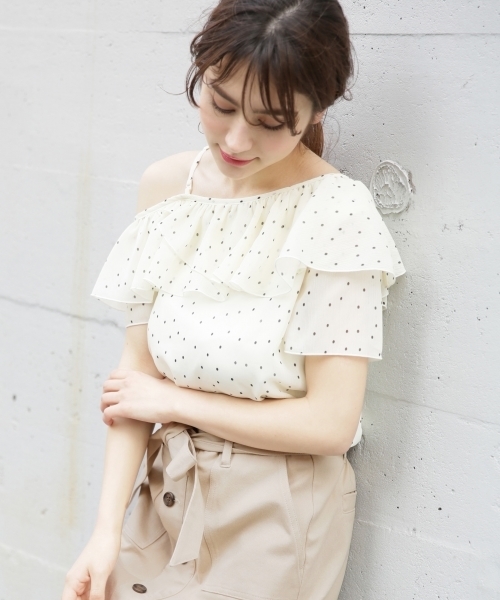 Heather（ヘザー）の「アソートワンショルブラウス　791311（シャツ/ブラウス・レディース・ブラック/イエロー/ホワイト/サックスブルー・FREE）」の3枚目の写真