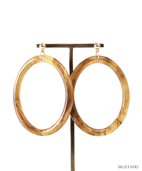 RANDA(ランダ)の「クリアフープピアス(ピアス(両耳用)・レディース・マスタード/レッド・FREE)」の6枚目の写真