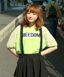 WEGO | WEGO/シフォンスリーブロゴプリントスウェット（5）(スウェット)