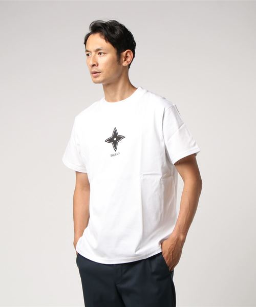 L&HARMONY（エルアンドハーモニー）の「[L&HARMONY / エルアンドハーモニー]ハイクルーネックプリントTシャツ"SHURIKEN"（Tシャツ/カットソー・メンズ・ホワイト/ネイビー/グレー・MEDIUM/LARGE）」の8枚目の写真