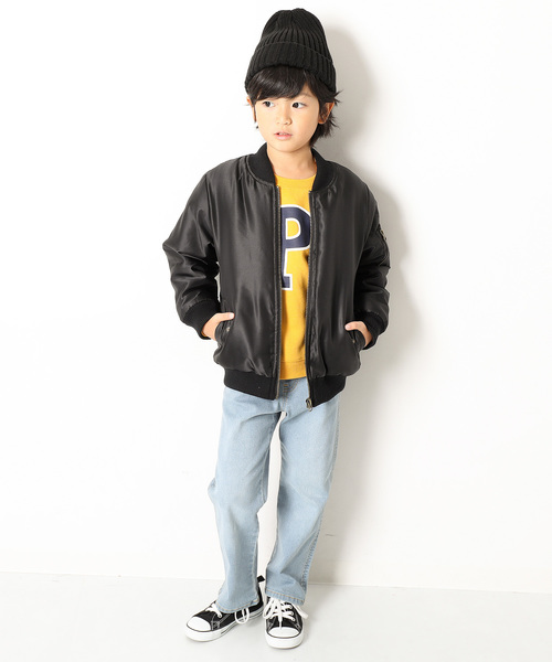 devirock（デビロック）の「裏ボア付きはっ水加工MA-1ジャケット（MA-1・キッズ・ブラック/カーキ・110cm/100cm/120cm/130cm/140cm/150cm/160cm）」の13枚目の写真