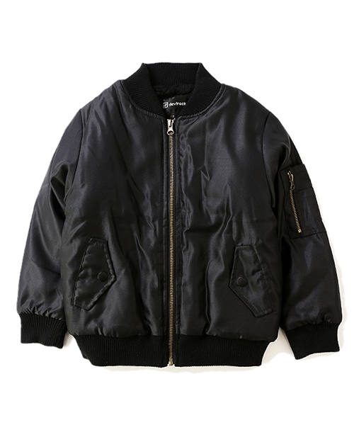 devirock（デビロック）の「裏ボア付きはっ水加工MA-1ジャケット（MA-1・キッズ・ブラック/カーキ・110cm/100cm/120cm/130cm/140cm/150cm/160cm）」の9枚目の写真
