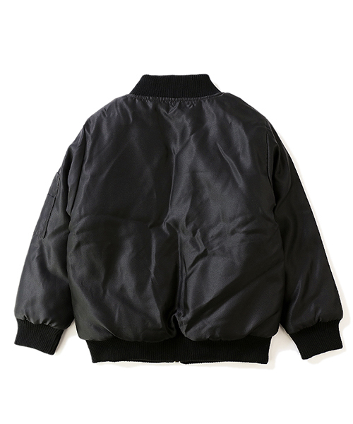 devirock（デビロック）の「裏ボア付きはっ水加工MA-1ジャケット（MA-1・キッズ・ブラック/カーキ・110cm/100cm/120cm/130cm/140cm/150cm/160cm）」の10枚目の写真