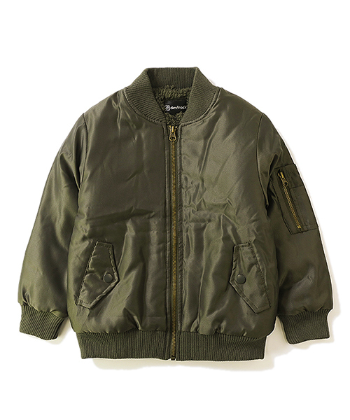 devirock（デビロック）の「裏ボア付きはっ水加工MA-1ジャケット（MA-1・キッズ・ブラック/カーキ・110cm/100cm/120cm/130cm/140cm/150cm/160cm）」の11枚目の写真