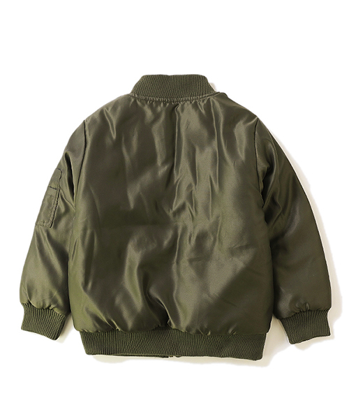 devirock（デビロック）の「裏ボア付きはっ水加工MA-1ジャケット（MA-1・キッズ・ブラック/カーキ・110cm/100cm/120cm/130cm/140cm/150cm/160cm）」の12枚目の写真