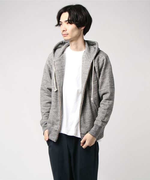 Jackman(ジャックマン)の「GG Sweat Parka(パーカー・メンズ・チャコールグレー/ブラック/ダークグリーン/コバルトブルー/スミクロ/レモンイエロー/ネイビー/ライトブラウン/ケリー/マジェンタ/グレイッシュブルー/ブラック×グレー/アッシュグレー/ダークパープル/ライトグレー/キナリ/オリーブドラブ・SMALL/MEDIUM/LARGE/X-SMALL/X-LARGE)」の20枚目の写真