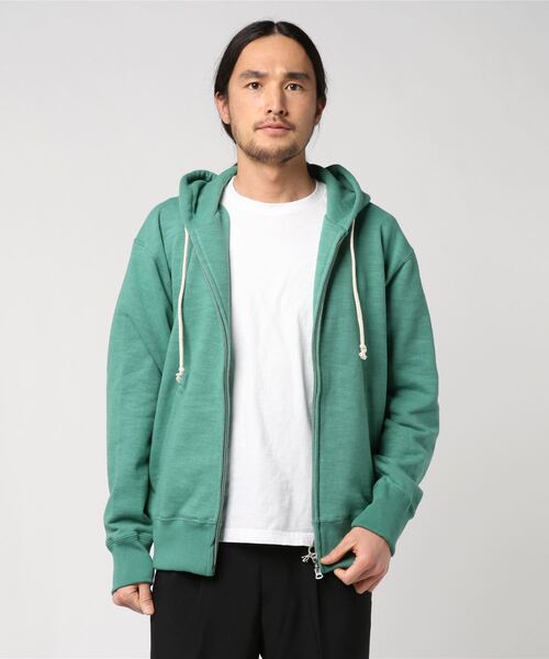 Jackman(ジャックマン)の「GG Sweat Parka(パーカー・メンズ・チャコールグレー/ブラック/ダークグリーン/コバルトブルー/スミクロ/レモンイエロー/ネイビー/ライトブラウン/ケリー/マジェンタ/グレイッシュブルー/ブラック×グレー/アッシュグレー/ダークパープル/ライトグレー/キナリ/オリーブドラブ・SMALL/MEDIUM/LARGE/X-SMALL/X-LARGE)」の13枚目の写真