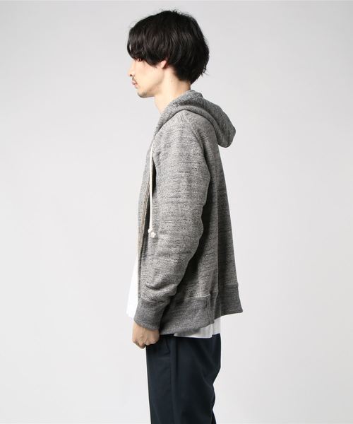 Jackman(ジャックマン)の「GG Sweat Parka(パーカー・メンズ・チャコールグレー/ブラック/ダークグリーン/コバルトブルー/スミクロ/レモンイエロー/ネイビー/ライトブラウン/ケリー/マジェンタ/グレイッシュブルー/ブラック×グレー/アッシュグレー/ダークパープル/ライトグレー/キナリ/オリーブドラブ・SMALL/MEDIUM/LARGE/X-SMALL/X-LARGE)」の18枚目の写真