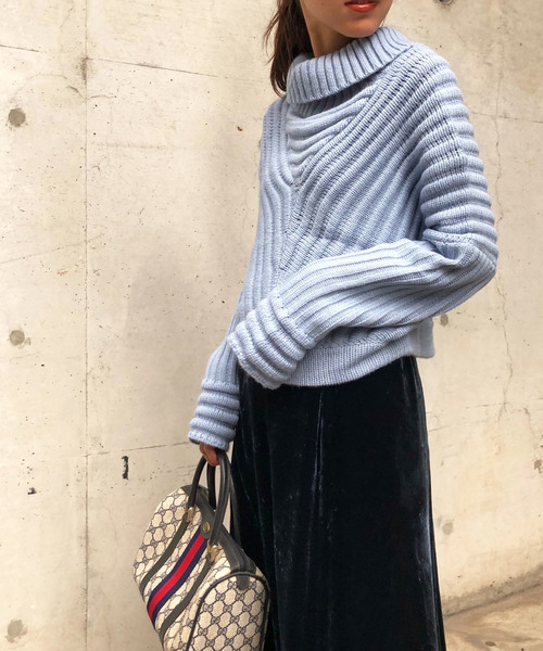 Ameri VINTAGE - AMERIニット Ameri（アメリ）の「BIG RIB COLLAR KNIT（ニット/セーター