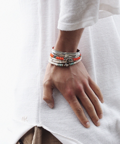 MR.OLIVE（ミスターオリーブ）の「Antique Beads Bracelet-Orange（ブレスレット・メンズ・オレンジ・FREE）」の6枚目の写真