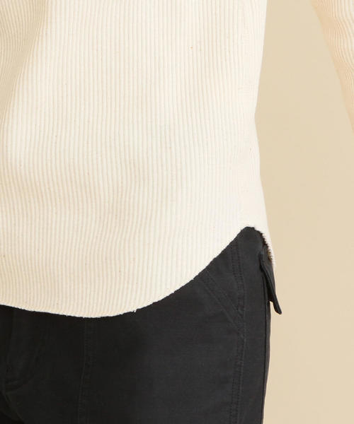 BEAUTY&YOUTH UNITED ARROWS（ビューティーアンドユースユナイテッドアローズ）の「BY∴ リングスナップ リブヘンリーネックカットソー о（Tシャツ/カットソー・レディース・ダークグレー/イエロー/オフホワイト・FREE）」の14枚目の写真