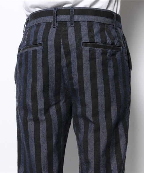 DISCOVERED（ディスカバード）の「DISCOVERED ストライプパンツ（スラックス・メンズ・ブラック/ネイビー・2/1/3）」の6枚目の写真