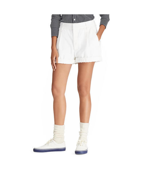 POLO RALPH LAUREN（ポロ ラルフ ローレン）の「ツイル ショートパンツ（その他パンツ・レディース・ネイビー/ホワイト・2/8/6/4/0）」の4枚目の写真