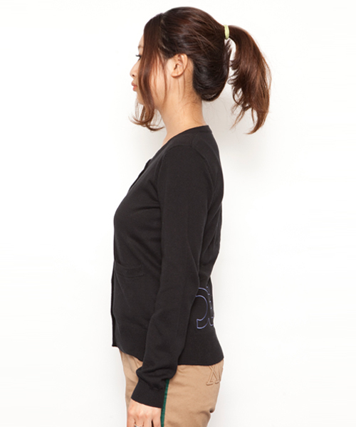 X-girl(エックスガール)の「CREW NECK KNIT CARDIGAN(カーディガン/ボレロ・レディース・ブラック/アッシュグレー/ピンク/ブルー・1/2)」の10枚目の写真