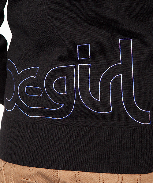 X-girl(エックスガール)の「CREW NECK KNIT CARDIGAN(カーディガン/ボレロ・レディース・ブラック/アッシュグレー/ピンク/ブルー・1/2)」の8枚目の写真