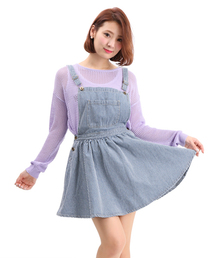 WEGO | WEGO/デニムフレアジャンパースカート(デニムスカート)