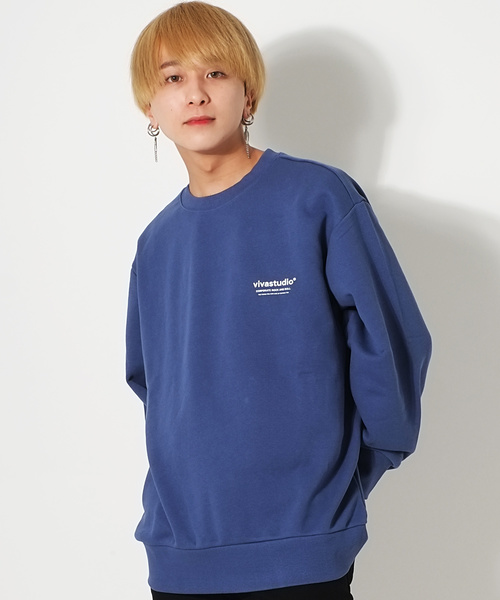 VIVASTUDIO（ビバスタジオ）の「vivastudio-ロゴクルーネック-（スウェット・メンズ・ブルー/ブラック/ピンク/グレー/ライトイエロー/インディゴブルー・L）」の4枚目の写真