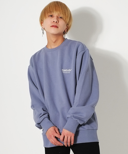 VIVASTUDIO（ビバスタジオ）の「vivastudio-ロゴクルーネック-（スウェット・メンズ・ブルー/ブラック/ピンク/グレー/ライトイエロー/インディゴブルー・L）」の5枚目の写真