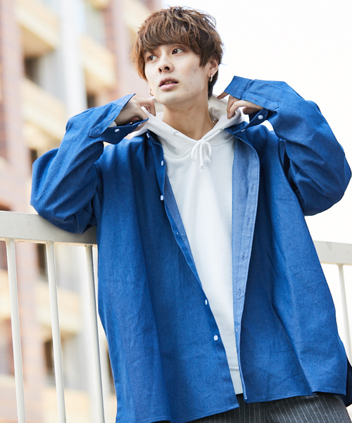 kutir（クティール）の「【ウルトラルーズシルエット】バンドカラーシャツ（シャツ/ブラウス・メンズ・ブラック系その他/ベージュ系その他/ブルー系その他・MEDIUM/LARGE）」の3枚目の写真