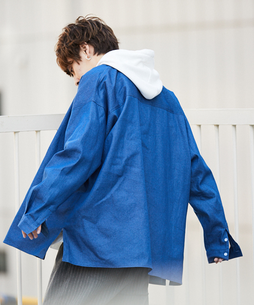 kutir（クティール）の「【ウルトラルーズシルエット】バンドカラーシャツ（シャツ/ブラウス・メンズ・ブラック系その他/ベージュ系その他/ブルー系その他・MEDIUM/LARGE）」の9枚目の写真