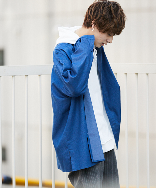 kutir（クティール）の「【ウルトラルーズシルエット】バンドカラーシャツ（シャツ/ブラウス・メンズ・ブラック系その他/ベージュ系その他/ブルー系その他・MEDIUM/LARGE）」の7枚目の写真