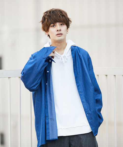 kutir（クティール）の「【ウルトラルーズシルエット】バンドカラーシャツ（シャツ/ブラウス・メンズ・ブラック系その他/ベージュ系その他/ブルー系その他・MEDIUM/LARGE）」の6枚目の写真