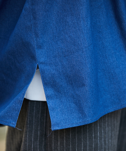 kutir（クティール）の「【ウルトラルーズシルエット】バンドカラーシャツ（シャツ/ブラウス・メンズ・ブラック系その他/ベージュ系その他/ブルー系その他・MEDIUM/LARGE）」の5枚目の写真