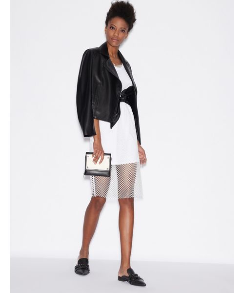 ARMANI EXCHANGE(アルマーニエクスチェンジ)の「【A|Xアルマーニ エクスチェンジ】ノースリーブ メッシュレイヤードワンピース(ワンピース・レディース・ホワイト/ブラック・SMALL/MEDIUM/LARGE/X-SMALL)」の9枚目の写真