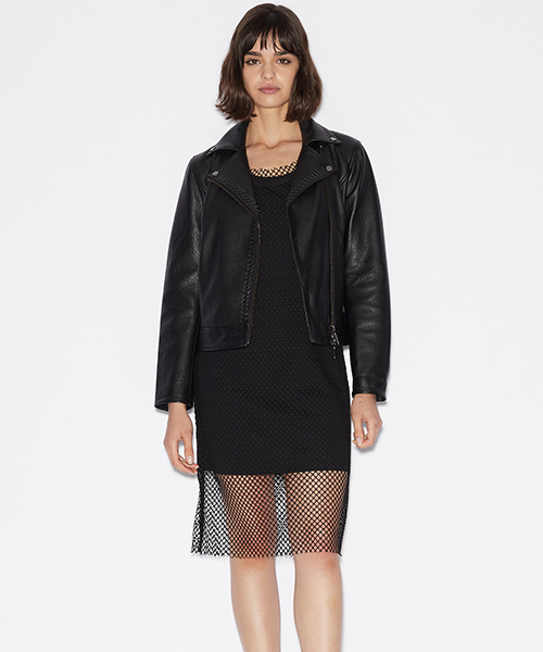 ARMANI EXCHANGE(アルマーニエクスチェンジ)の「【A|Xアルマーニ エクスチェンジ】ノースリーブ メッシュレイヤードワンピース(ワンピース・レディース・ホワイト/ブラック・SMALL/MEDIUM/LARGE/X-SMALL)」の4枚目の写真