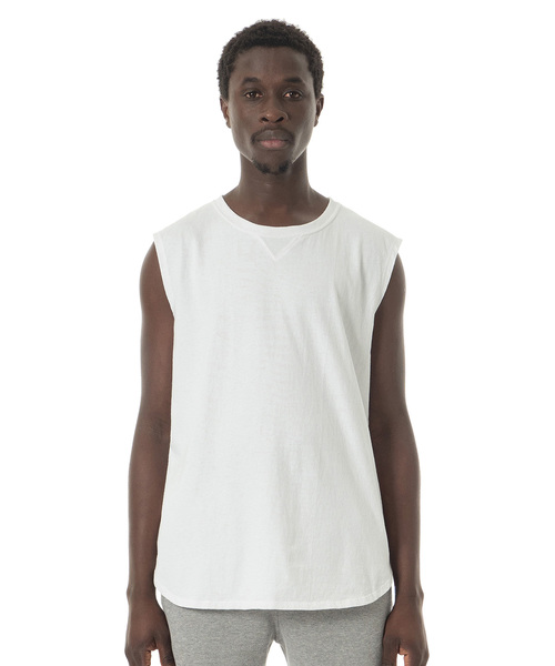 Sandinista（サンディニスタ）の「Easy Fit V-Gusset Sleeveless Tee / イージーフィットVガゼット付きアメリカコットンスリーブレス（Tシャツ/カットソー・メンズ・ホワイト/ブラック/カーキ/ブルー・SMALL/MEDIUM/LARGE）」の2枚目の写真