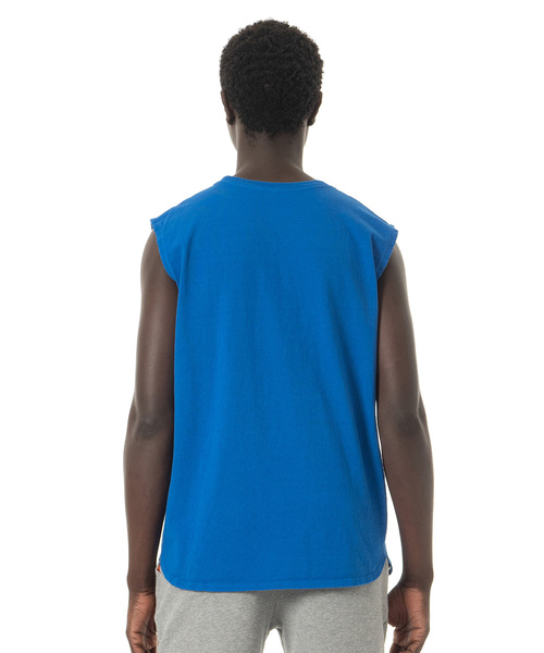 Sandinista（サンディニスタ）の「Easy Fit V-Gusset Sleeveless Tee / イージーフィットVガゼット付きアメリカコットンスリーブレス（Tシャツ/カットソー・メンズ・ホワイト/ブラック/カーキ/ブルー・SMALL/MEDIUM/LARGE）」の6枚目の写真