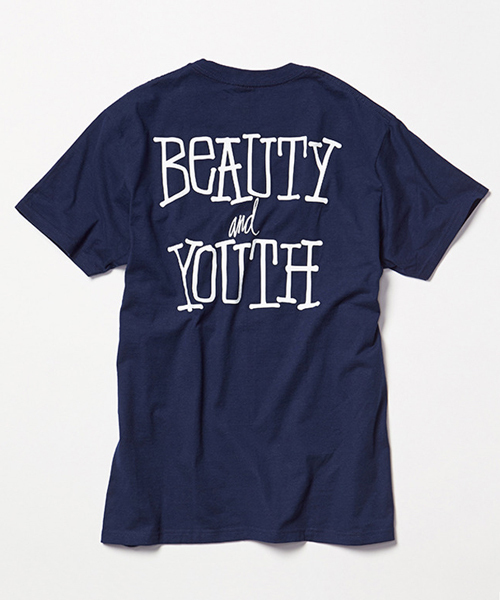 BEAUTY&YOUTH UNITED ARROWS（ビューティーアンドユースユナイテッドアローズ）の「【別注】＜STUSSYforBY＞ BASIC LOGO T/Tシャツ（Tシャツ/カットソー・メンズ・ホワイト/ネイビー・SMALL/LARGE/MEDIUM）」の2枚目の写真