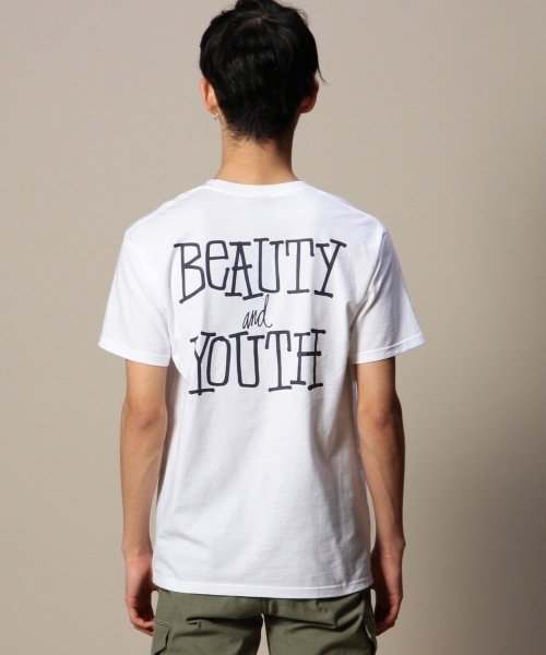 BEAUTY&YOUTH UNITED ARROWS（ビューティーアンドユースユナイテッドアローズ）の「【別注】＜STUSSYforBY＞ BASIC LOGO T/Tシャツ（Tシャツ/カットソー・メンズ・ホワイト/ネイビー・SMALL/LARGE/MEDIUM）」の5枚目の写真