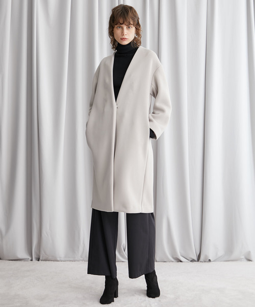 STUDIOUS（ステュディオス）の「【STUDIOUS】ボンディング ノーカラー