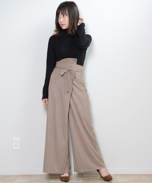 shopnikoniko(ショップニコニコ)の「フェイクスエードラップパンツ(その他パンツ・レディース・ベージュ/ブラウン/モカ/テラコッタ・フリー)」の16枚目の写真