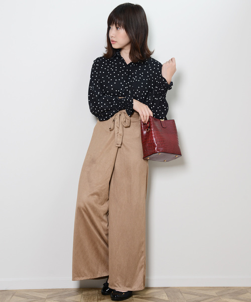 shopnikoniko(ショップニコニコ)の「フェイクスエードラップパンツ(その他パンツ・レディース・ベージュ/ブラウン/モカ/テラコッタ・フリー)」の20枚目の写真
