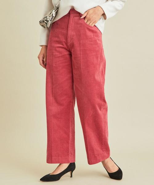 BEAUTY&YOUTH UNITED ARROWS（ビューティーアンドユースユナイテッドアローズ）の「BY コーデュロイワイドストレートパンツо（その他パンツ・レディース・オフホワイト/ダークグリーン/ピンク・SMALL/MEDIUM）」の4枚目の写真