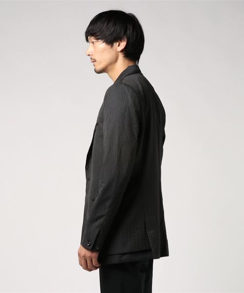 C DIEM(カルペディエム)の「C DIEM(カルペディエム)ストライプジャケット(テーラードジャケット・メンズ・ブラック/グレー・S/M/L)」の3枚目の写真