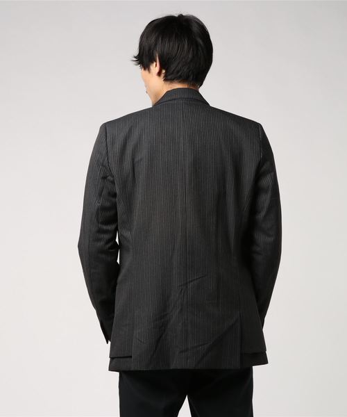 C DIEM(カルペディエム)の「C DIEM(カルペディエム)ストライプジャケット(テーラードジャケット・メンズ・ブラック/グレー・S/M/L)」の5枚目の写真