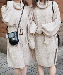 PairPair | オフタートルネックケーブルニットワンピース(ワンピース)