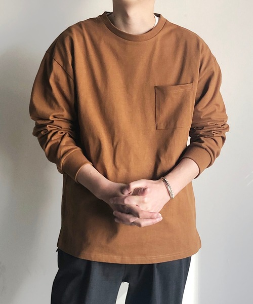 COMMON WARE（コモンウェアー）の「COMMONWARE:COTTON SLEEVERIB C/N TEE コットン スリーブリブ クルーネックTEE（Tシャツ/カットソー・メンズ・ホワイト/ブラック/テラコッタ/ベージュ・M/L/XL）」の3枚目の写真